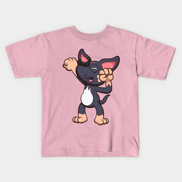 Yawning Chihuahua Kids T-Shirt by TheMaskedTooner